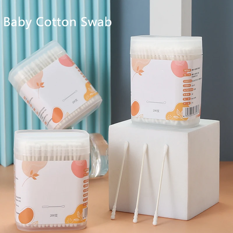 Cotton Wick Organic - スティックコットン 400 個オーガニックベビー綿棒紙のつぼみ赤ちゃんの耳鼻クリーン超安全低刺激性生分解性