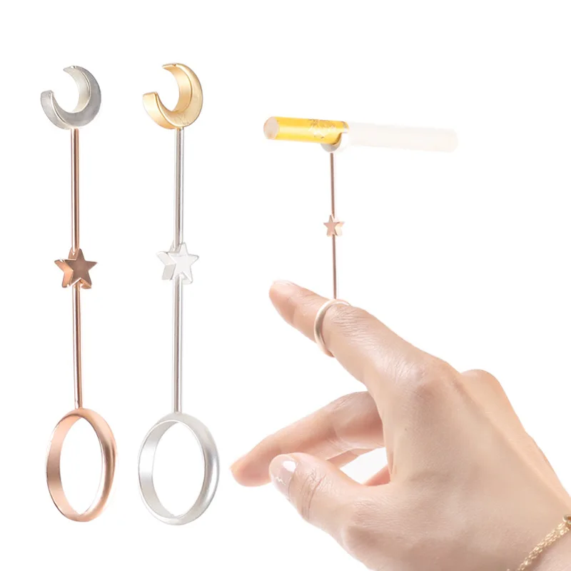 Vape Ring - 女性用シガレットスタンド,ゴールドリング,シック,ハンドフリー,タバコ用,ファッションジュエリー,ギフト用