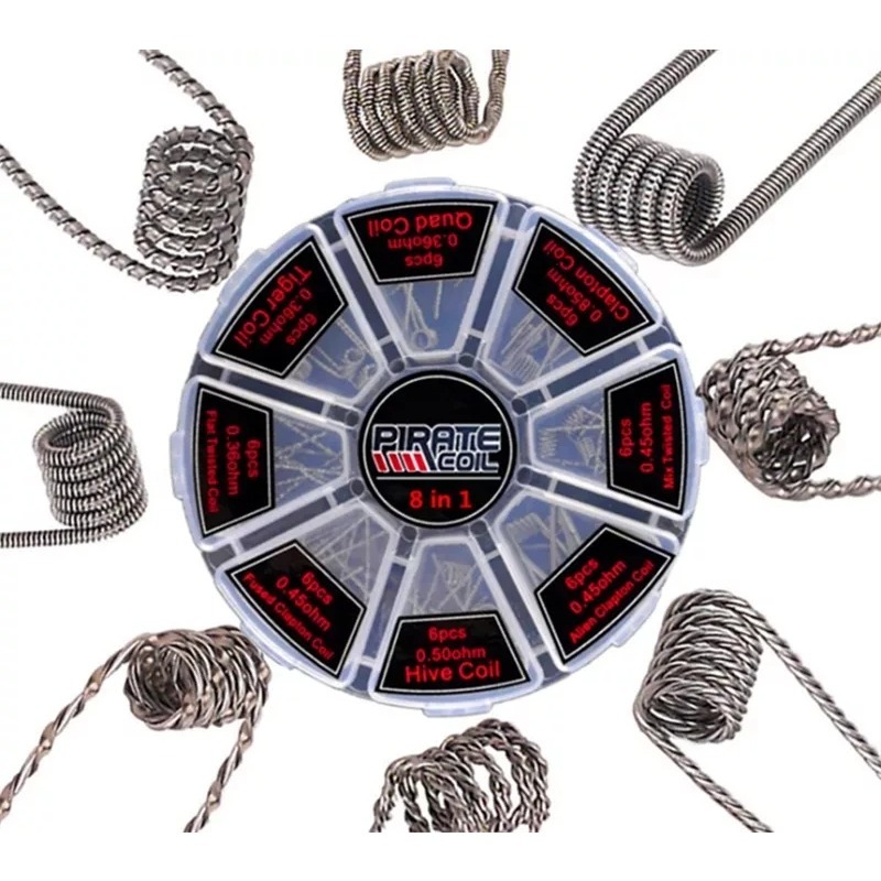 Clapton Wire Pre Built - 48個セット 8 in 1 プレビルトコイル クラプトンコイル