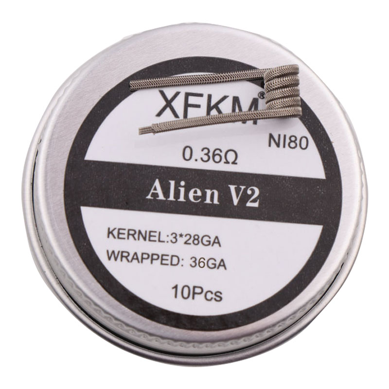 Clapton Wire Pre Built - 新しいxfkm ni80/a1/ss316l 10ピース/ロット,事前に構築されたコイル,射出成形ワイヤー,ドック,
