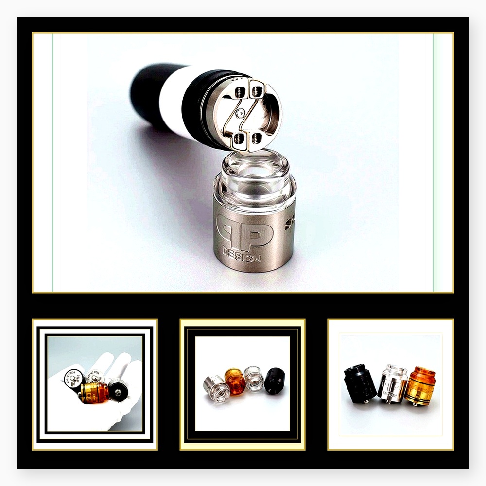 Vape Coil Replacement - QP KALI V2 RDA 25mm デュアルコイルベイプタンク、スクオンクBFピン付き、耐久性のあるPC＆PEI構造、510接続アトマイザー