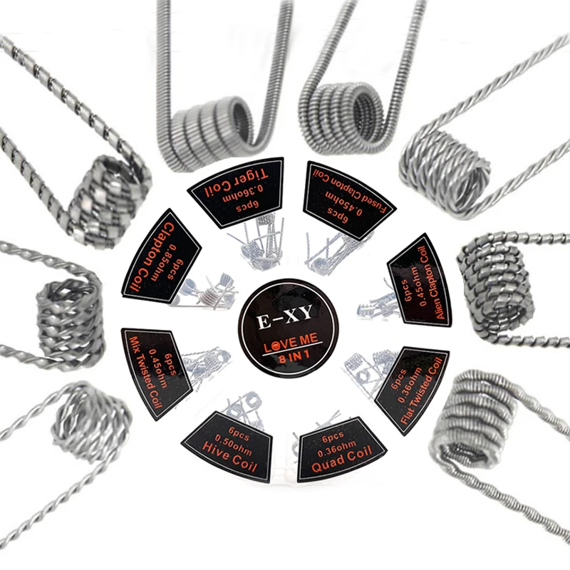 Vmiss 8-in-1の事前に統合されたコイルクプトン,日 - Clapton Wire Pre Built のレビューと価格