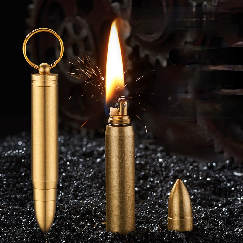 弾丸型銅製灯油ライター、メタルオープンフレームクールライター - Weed Vaping Accessories のレビューと価格