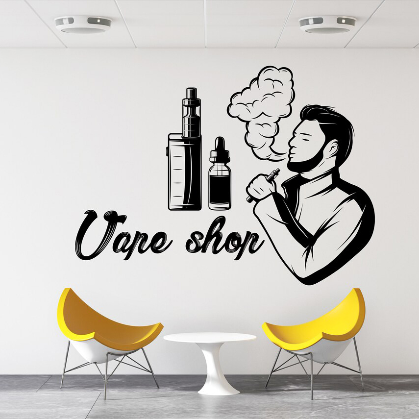 Vapeショップ壁デカールウィンドウステッカー、煙店の装飾、 - Vaping Store のレビューと価格