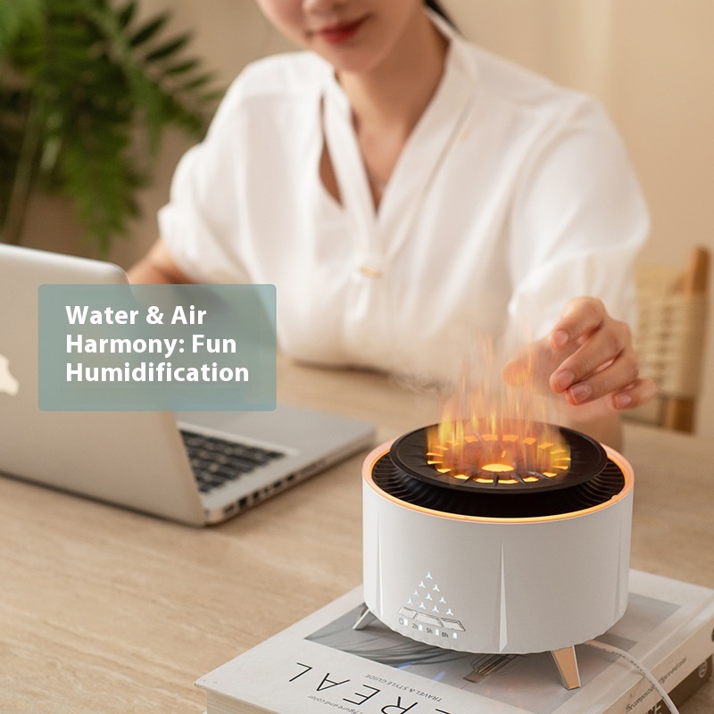 ホワイトノイズ火山溶岩加湿器クリエイティブフレームアロマセラ - Vape Ring のレビューと価格