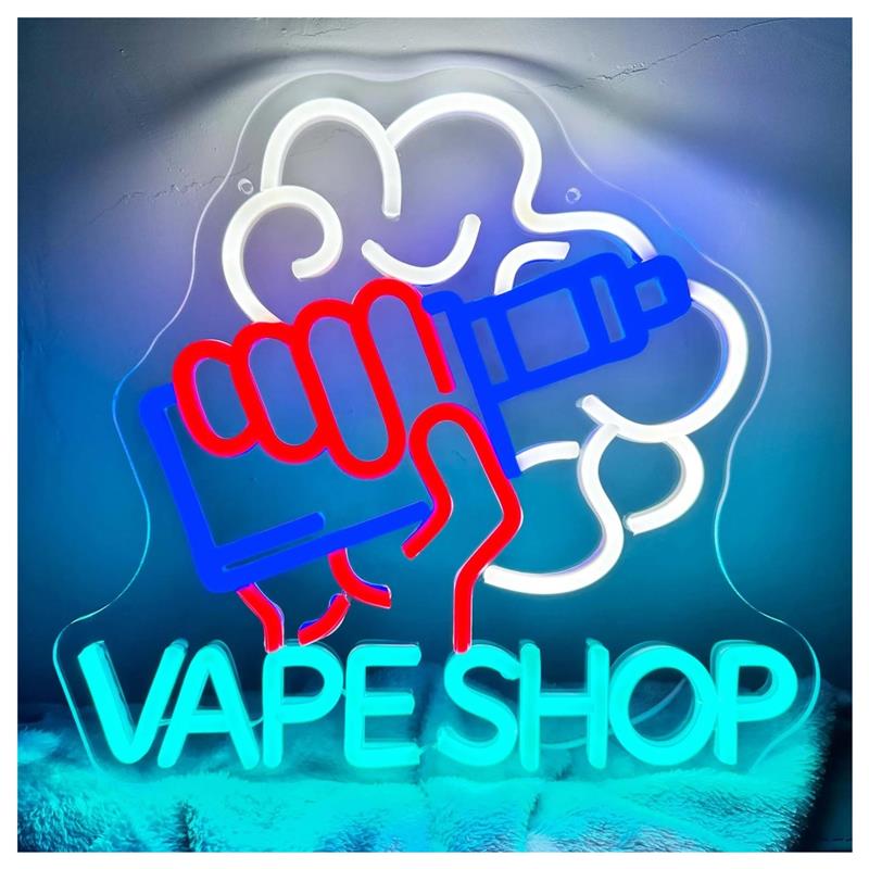 ベープショップネオンサイン、手で持つ形のベープLEDライト、 - Vaping Store のレビューと価格